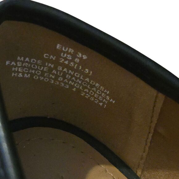 H&M Loafers Size 8/39 Horse Bit Buckle Shoe Black/Gold Preppy Old Money - Picture 13 of 13